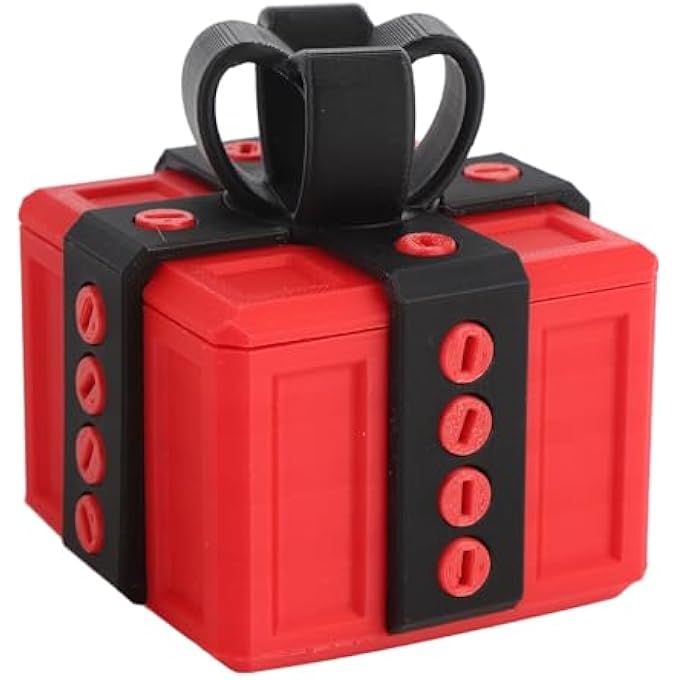 DISIDANTE PUZZLE BOX, 8 X 8 X 8 CM, 3.1 X 3.1 X 3.1 CM, 3D PRINTED IN 3D EYEBROWS CHRISTMAS SURPRISE FUNNY FOR ADULT (BLACK RED) - Image 1